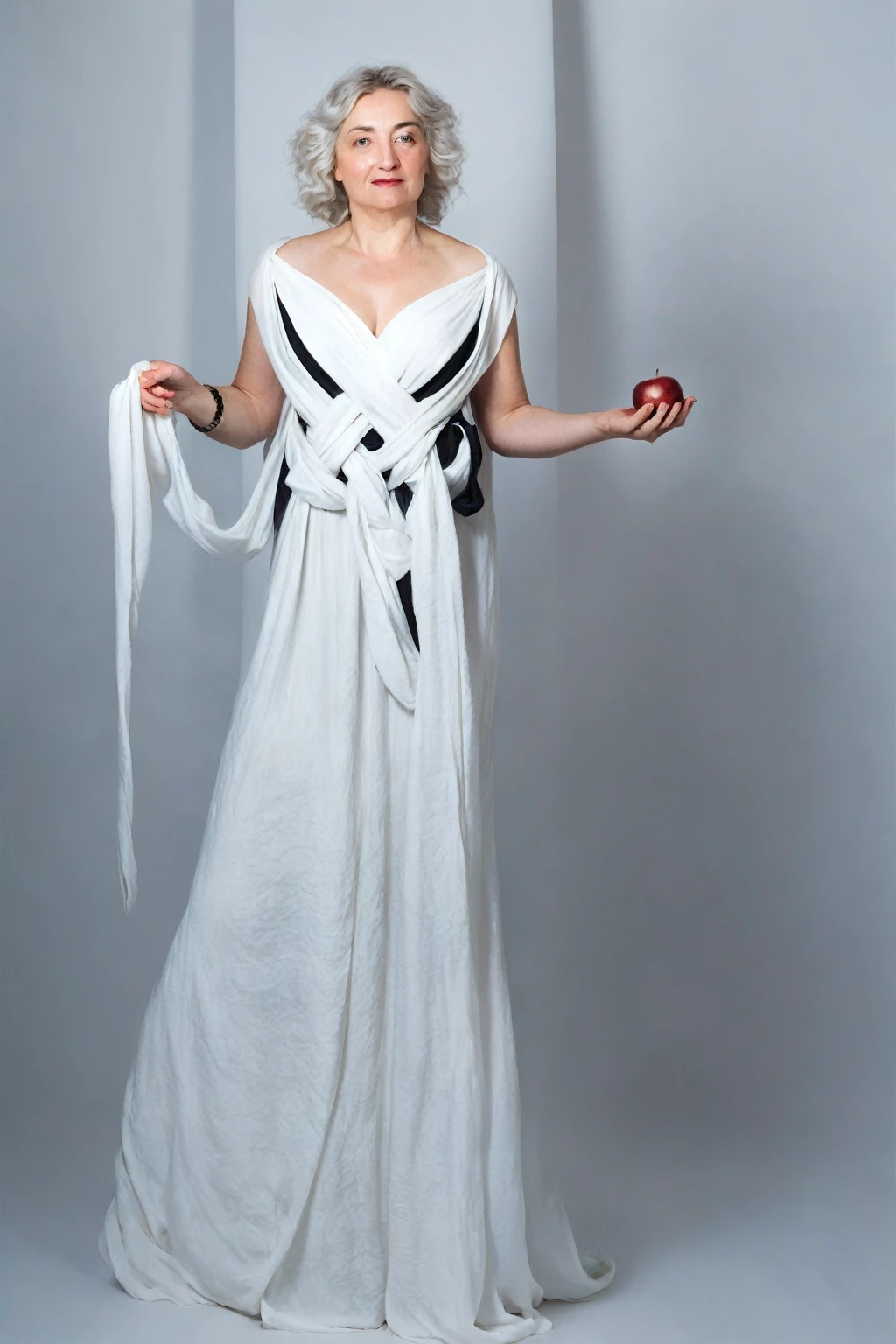 woman in white dress holding apple, древнее White dress, Elegant Ancient Greek Dress, White dress, open dress, flowy dress, white loincloth, wearing toga, in a white flowing dress, inspired by Artemisia Gentileschi, in a white dress from folkdraft, wearing toga, based on Meret Oppenheim