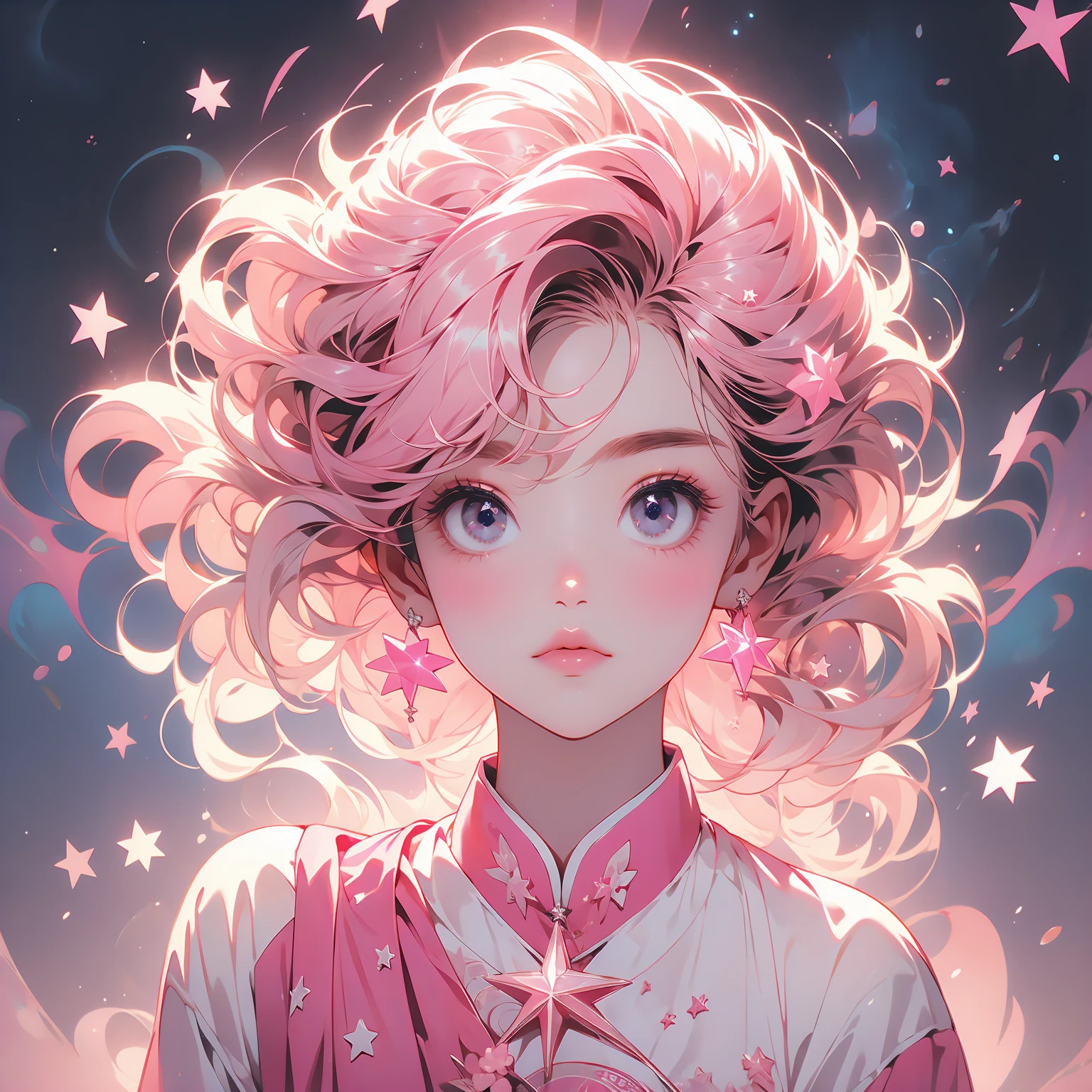 pink,nebula,Star,Pentagram,Lucky girl,pink背景为主体