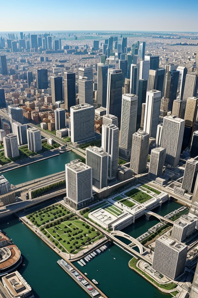 Hazme un croquis de una ciudad sustentable