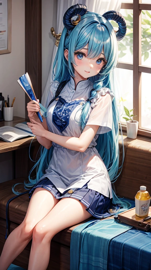 Wanita dengan rambut biru
