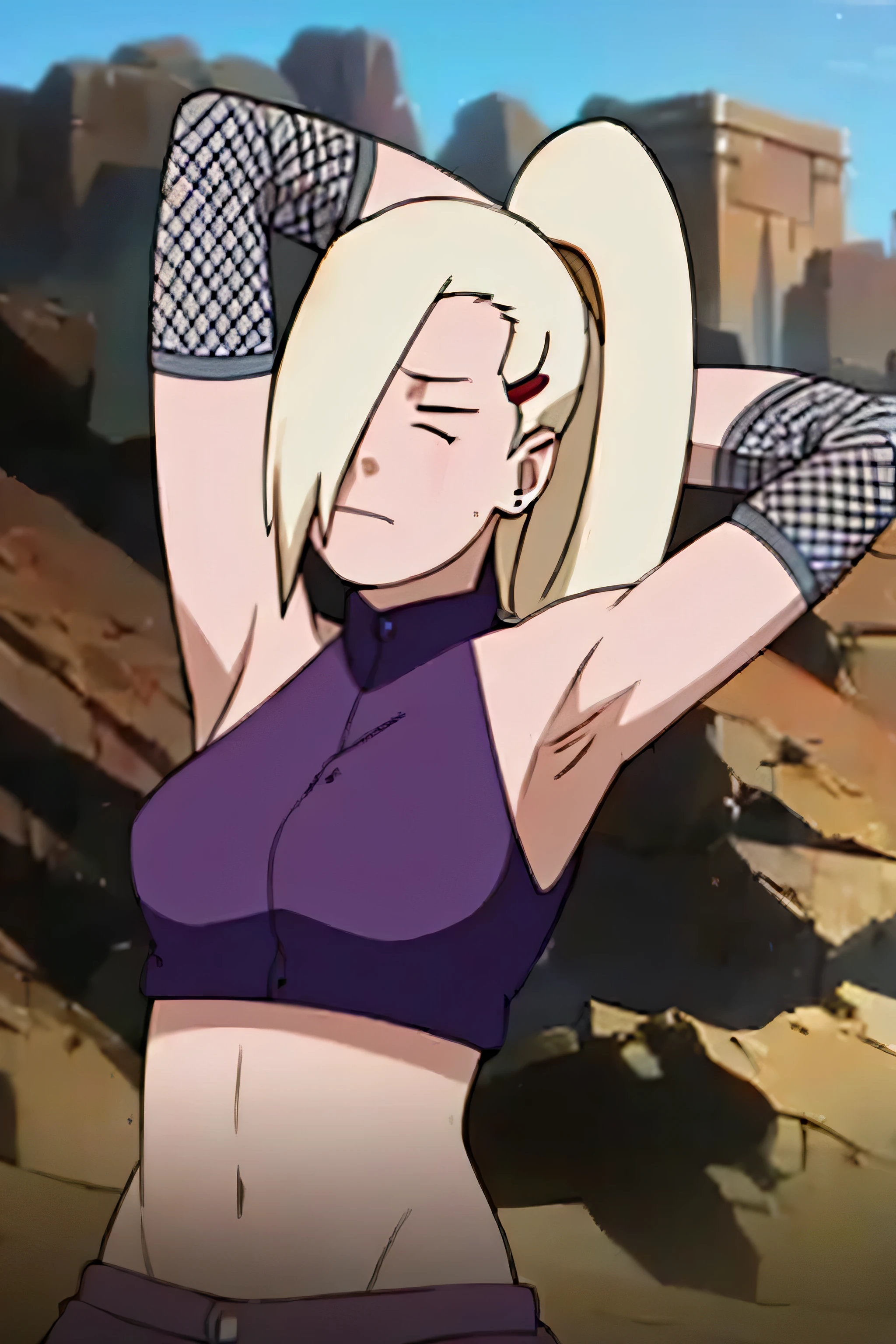 armpits,arms up,showing armpits,arms behind head, tired,exhausted