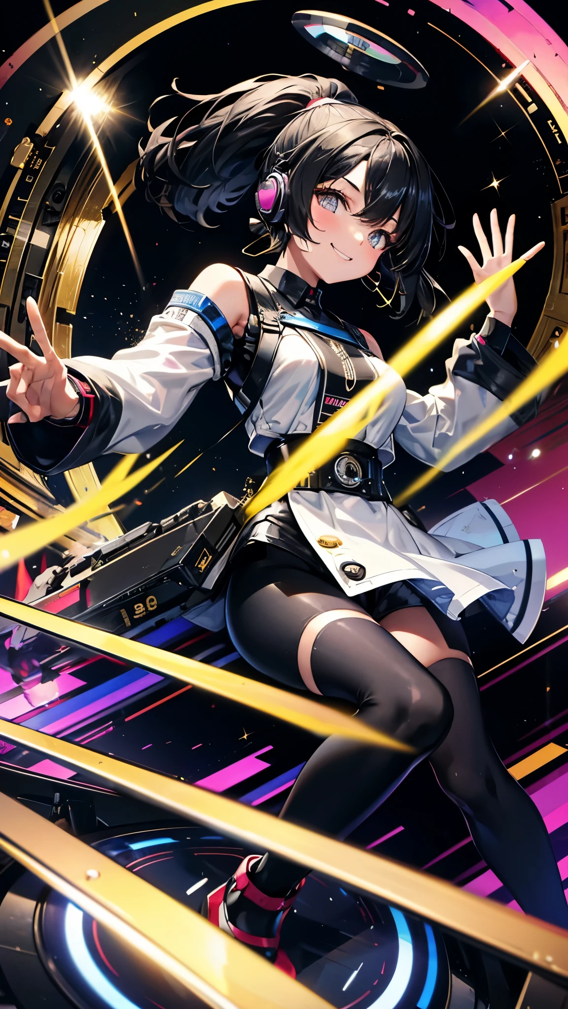 Alice Synthesis Thirty, SAO, singing, perfect face, beautiful proportions, microphone to mouth, one person
