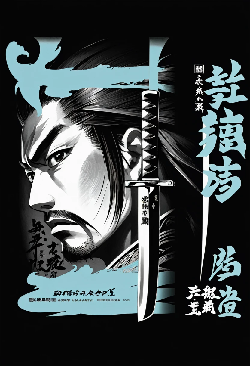 a black and white image of a man with a knife in his hand, samurai man vagabond, vagabond, manga cover art, by Yanagawa Nobusada, manga cover style, shikanosuke yagaki, katsuhiro tomo, magazine cover art, manga cover, inspired by Yoshihiko Wada, manga front cover, by Tetsugoro Yorozu
