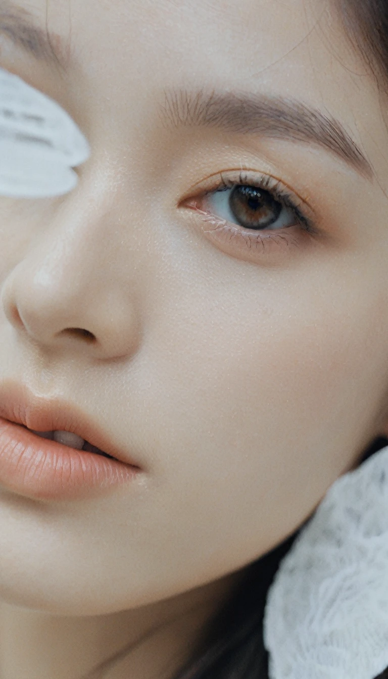 xxmixgirl, analog style, eye focus, highest quality, (highly detailed skin), photo of a exquisitely beautiful pale skin, 21yo, perfect face, alluring eyes, (seductive makeup: 1.3), skin pores, (bokeh:1.5), sharp focus, dappled lighting, (backlighting), film grain, (highly detailed, intricately detailed), 8k, HDR, front view, studio light, Ultra-detailed face, Detailed eyes, (Double eyelid: 1.4), Alice toggle, brown eye, (commercial: 1.6), (seductive makeup), ((white studio background: 2))