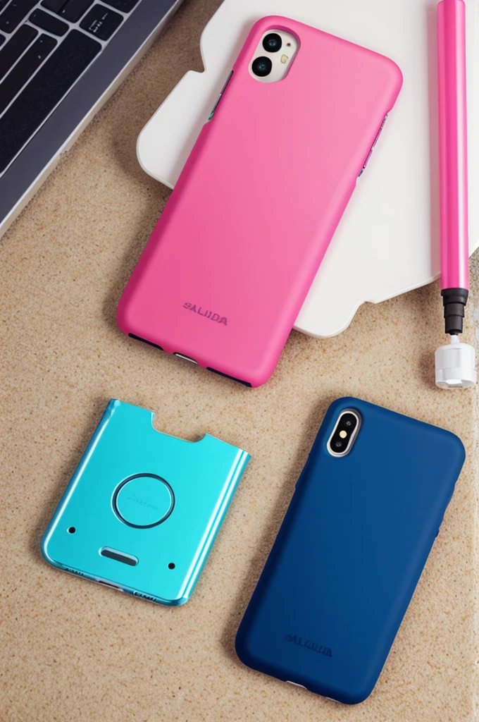 Funda para celular con un salbutamol en la parte trasera 