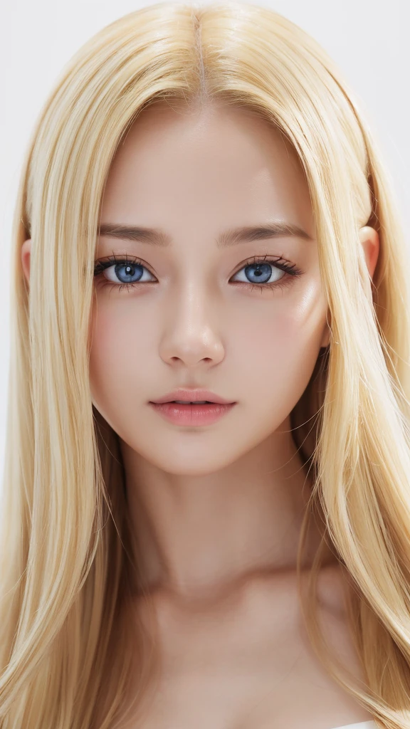 (((Blonde、High tone color、forehead、Russia、Northern Europe、White background)))、highest quality、8K masterpiece、超A high resolution、(Realistic:1.3)、RAW Photos、1 girl、Golden Hair、Glowing Skin、1. Super beautiful dress、((Ultra-Realistic Details))、Portraiture、Global Illumination、Octane Rendering、8k、Ultra Sharp、Beautiful breasts、Cool colors、、Very intricate details、Realistic Light、Beautiful Eyes、Shining Eyes、To the camera、White background