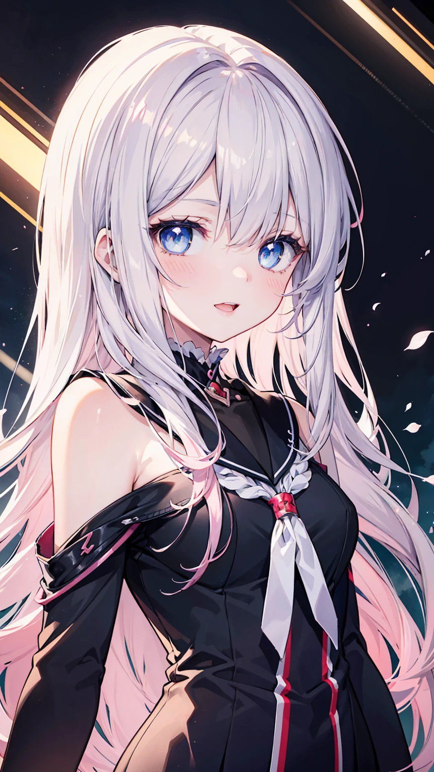 2 anime girl: 1 with blue eyes and white hair and 1 with pink eyes and pink hair, beautiful anime girls, zerochan art, digital art on pixiv, guweiz on pixiv artstation, nightcore, pixiv, anime girls, trending on artstation pixiv, beautiful anime art style, beautiful anime artwork, (ultradetailed eyes), Dramatic, superfine illustration, Extremely detailed, 1girl in,teenager, (pale skin), long white hair, Ethereal eyes, Blue eyes,blush,Solo,Smile, Happy, Laugh, Enjoy, Open mouth, Pouty lips,Cinematic lighting, Looking at Viewer