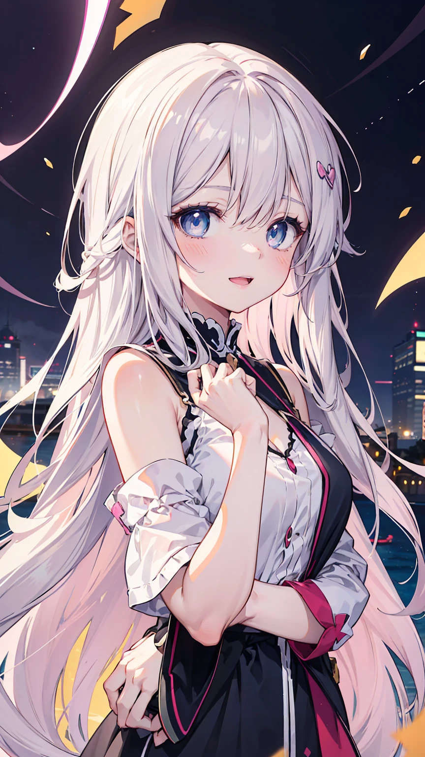 2 anime girl: 1 with blue eyes and white hair and 1 with pink eyes and pink hair, beautiful anime girls, zerochan art, digital art on pixiv, guweiz on pixiv artstation, nightcore, pixiv, anime girls, trending on artstation pixiv, beautiful anime art style, beautiful anime artwork, (ultradetailed eyes), Dramatic, superfine illustration, Extremely detailed, 1girl in,teenager, (pale skin), long white hair, Ethereal eyes, Blue eyes,blush,Solo,Smile, Happy, Laugh, Enjoy, Open mouth, Pouty lips,Cinematic lighting, Looking at Viewer