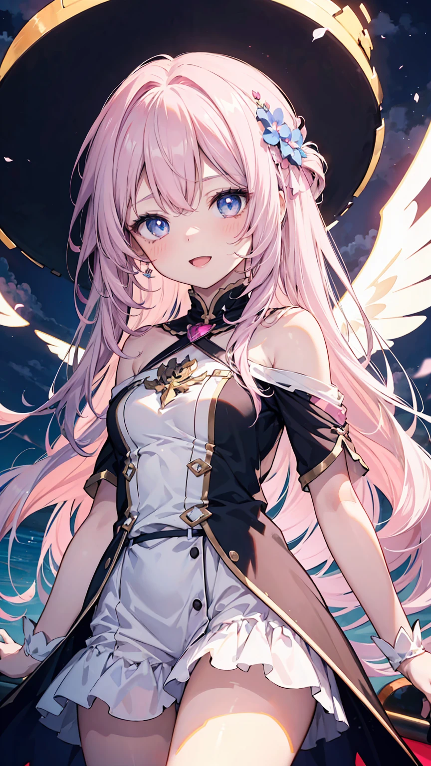 2 anime girl: 1 with blue eyes and white hair and 1 with pink eyes and pink hair, beautiful anime girls, zerochan art, digital art on pixiv, guweiz on pixiv artstation, nightcore, pixiv, anime girls, trending on artstation pixiv, beautiful anime art style, beautiful anime artwork, (ultradetailed eyes), Dramatic, superfine illustration, Extremely detailed, 1girl in,teenager, (pale skin), long white hair, Ethereal eyes, Blue eyes,blush,Solo,Smile, Happy, Laugh, Enjoy, Open mouth, Pouty lips,Cinematic lighting, Looking at Viewer