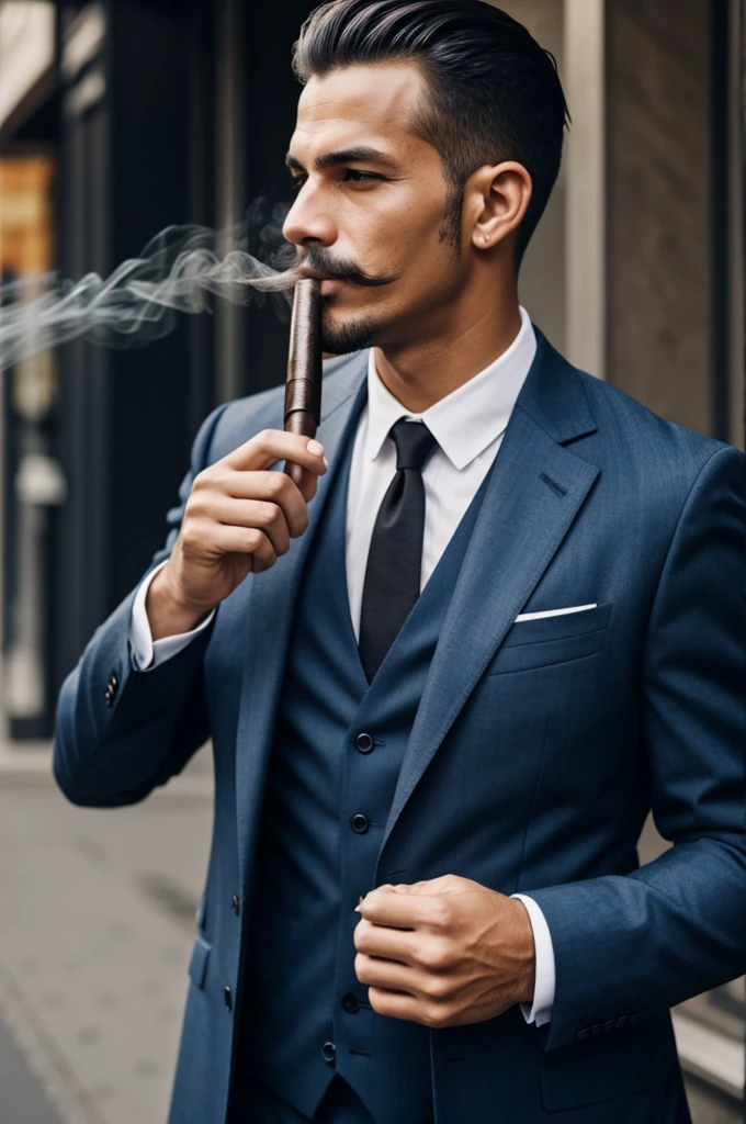 Gentleman smoker;full photo front;