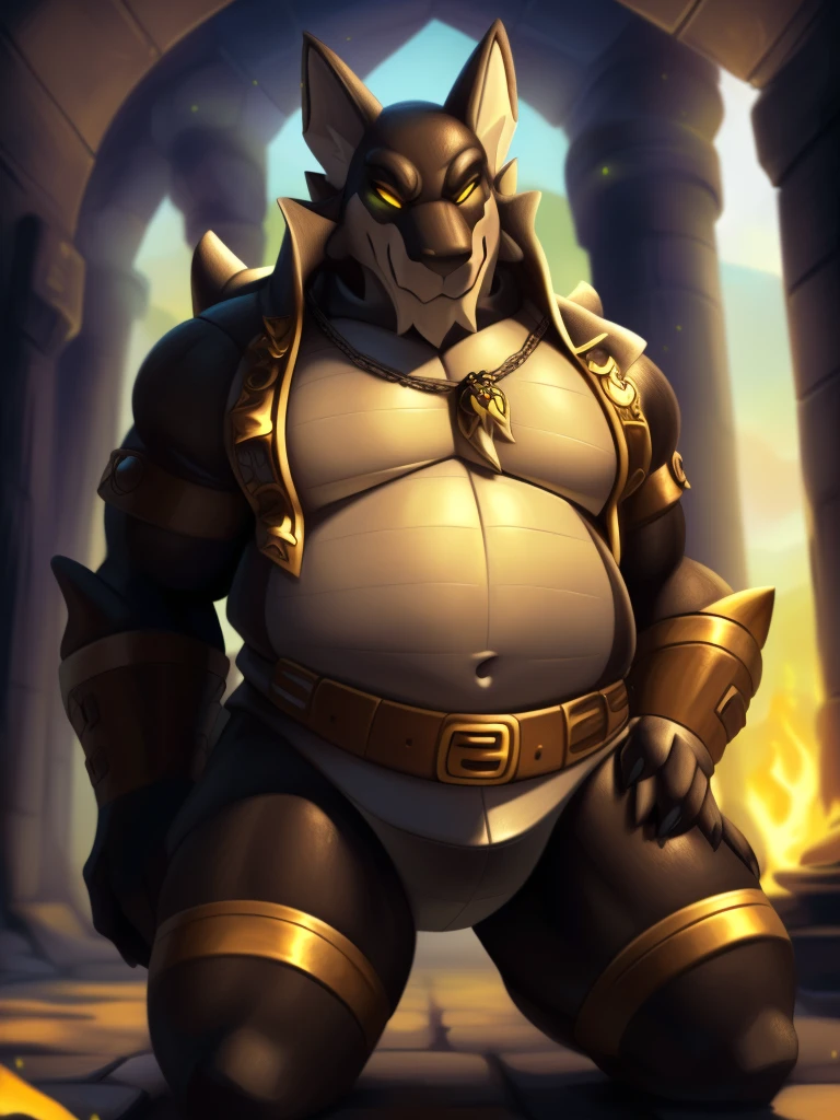 (SFW, 8K, obra maestra, high resolution, super fine illustration:1.3), (Hermoso, esponjoso:1.5), cold, perfect anatomy, antecedentes detallados, (solo, pelaje negro, 1 kemono de loba:1.5), (Fancy, elite adventurer, disfraz muy elegante:1.75), ropa ajustada, (pechos enormes:2.25), alto, (muslos gruesos, culo enorme:1.75), (gordo), (grueso, rechoncho:2.25), seguro, sonrisa afectada, seductor