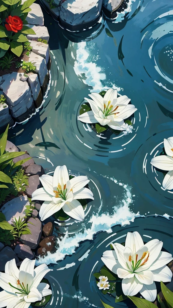 Fresh flowers bloom,FlowersVarious kinds of flowers,Roseonthly flowers,The sea under the lilies