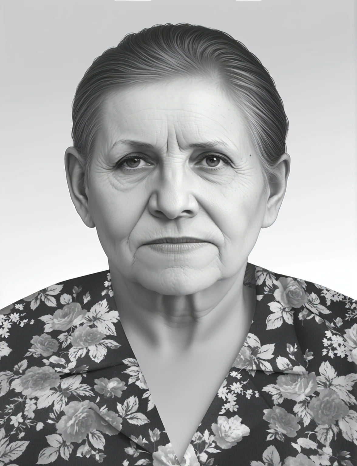 Grandmother&#39;s photo, grandmother 80 years old, many wrinkles, pores, detailed glossy eyes, specular lighting, dslr, ultra quality. sharp focus, tack sharp, dof, film grain, Fujifilm XT3, crystal clear, 