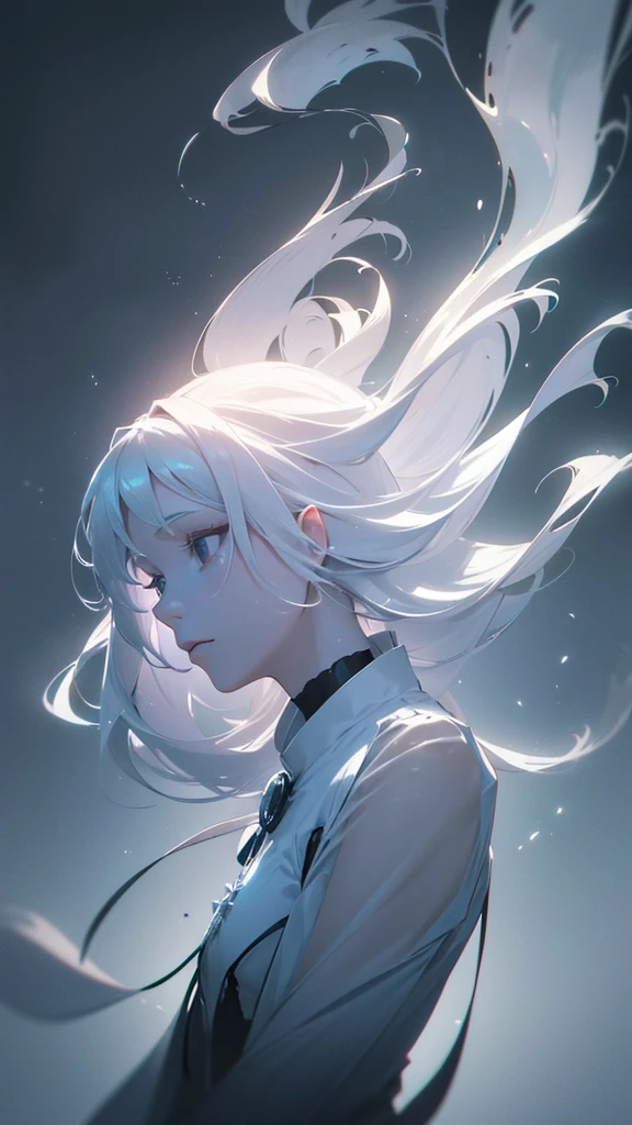 a beautiful ghostly girl with long white hair and black eyes, wearing a white dress, with an eerie supernatural aura, floating in a traditional Japanese room, (best quality,4k,8k,highres,masterpiece:1.2),ultra-detailed,(realistic,photorealistic,photo-realistic:1.37),extremely detailed eyes and face,longeyelashes,delicate facial features,porcelain skin,ghostly transparent floating body,ethereal,surreal,dark moody lighting,dramatic shadows,cinematic composition,muted color palette