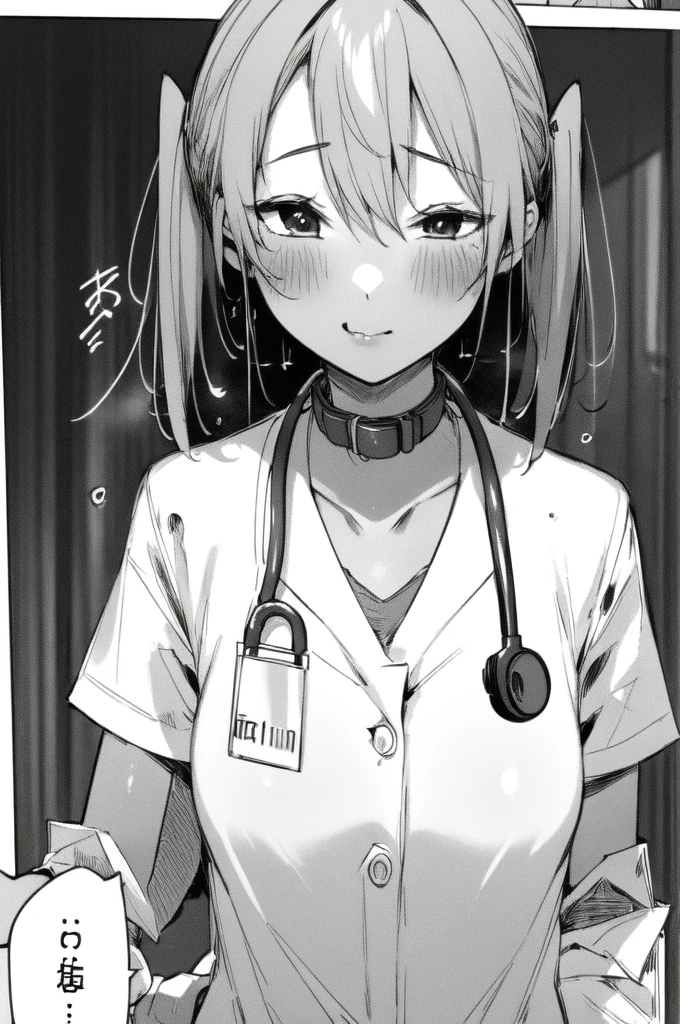 , (masterpiece:1.2), highest quality,Pixiv,cocoa,
One girl, alone, Stethoscope, White, Look to the side, shirt, ..., strap, doctor, collar shirt, Upper Body, ID card, ellipsis, Mouth closed, bangs,