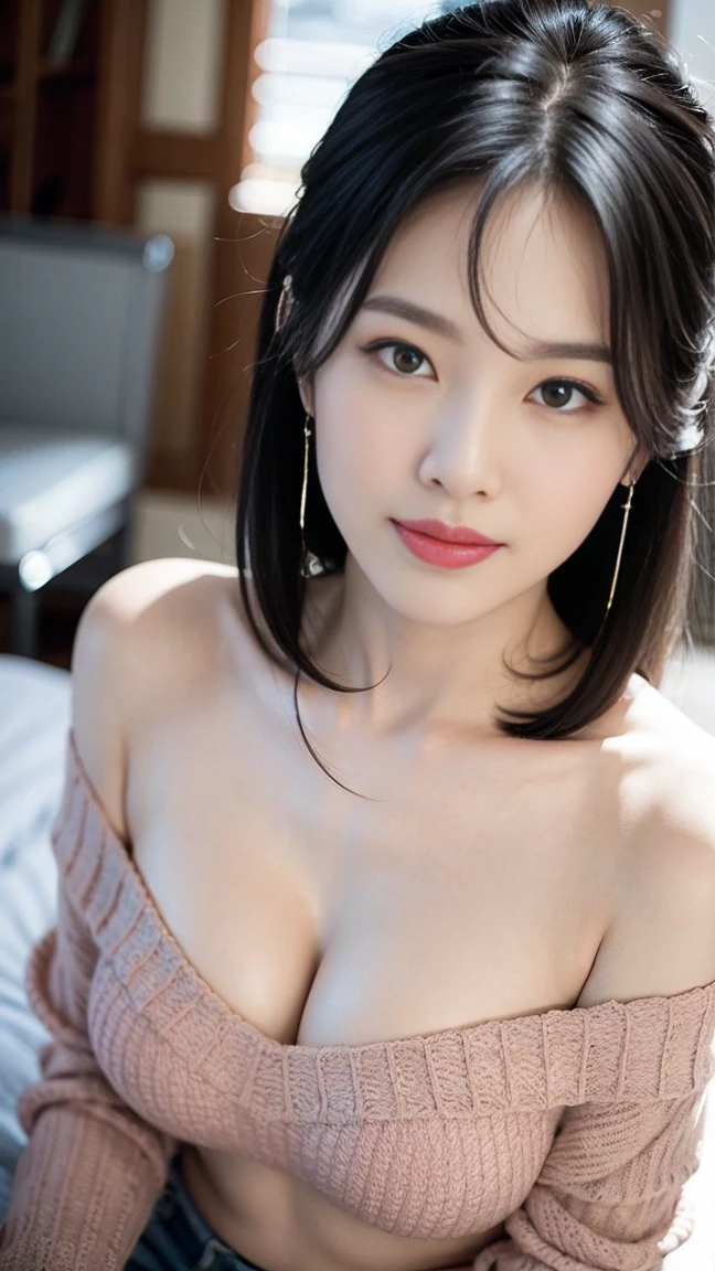 best quality, masterpiece, beautiful and aesthetic, 16K, (HDR:1.4), high contrast, bokeh:1.2, lens flare, (vibrant color:1.4), (muted colors, dim colors, soothing tones:0), cinematic lighting, ambient lighting, sidelighting, Exquisite details and textures, cinematic shot, Warm tone, (Bright and intense:1.2), wide shot, by playai, ultra realistic illustration, siena natural ratio, anime style, a picture from a high angle, a view from above, long Straight black hair with blunt bangs, (a charming smile:1), Gray bracelet, a oversized off-shoulder pink an oversized T-shirt, jeans, playing Gibson bass guitar, a sexy instagram Hot Swiss model, with a tattoo, oversized clevage, Broken Glass effect, no background, stunning, something that even doesn't exist, mythical being, energy, molecular, textures, iridescent and luminescent scales, breathtaking beauty, pure perfection, divine presence, unforgettable, impressive, breathtaking beauty, Volumetric light, auras, rays, vivid colors reflects.