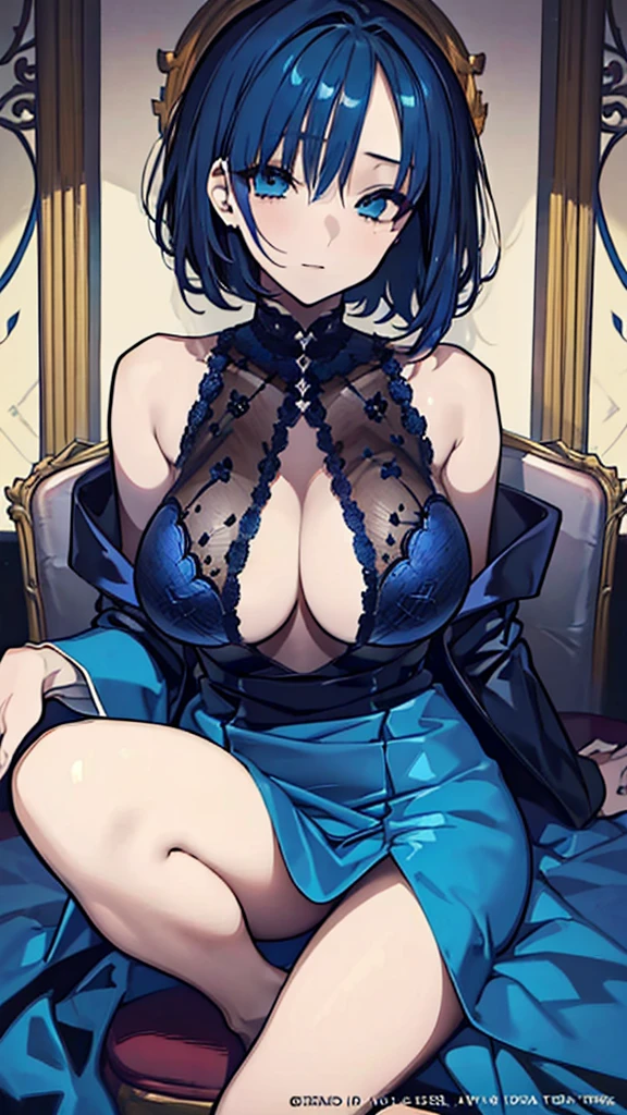 ((Beautiful Beautiful Girl)),(dark Blue heart color eyes), 1 and slender woman, degree々big breasts, ((glay color hair)),((short Hair)),In 8K, top quality, (highly detailed head: 1.0), (very detailed face: 1.0), (highly detailed hair: 1.0),((dress Clothes )),Detailed official artwork, clean detailed anime art,