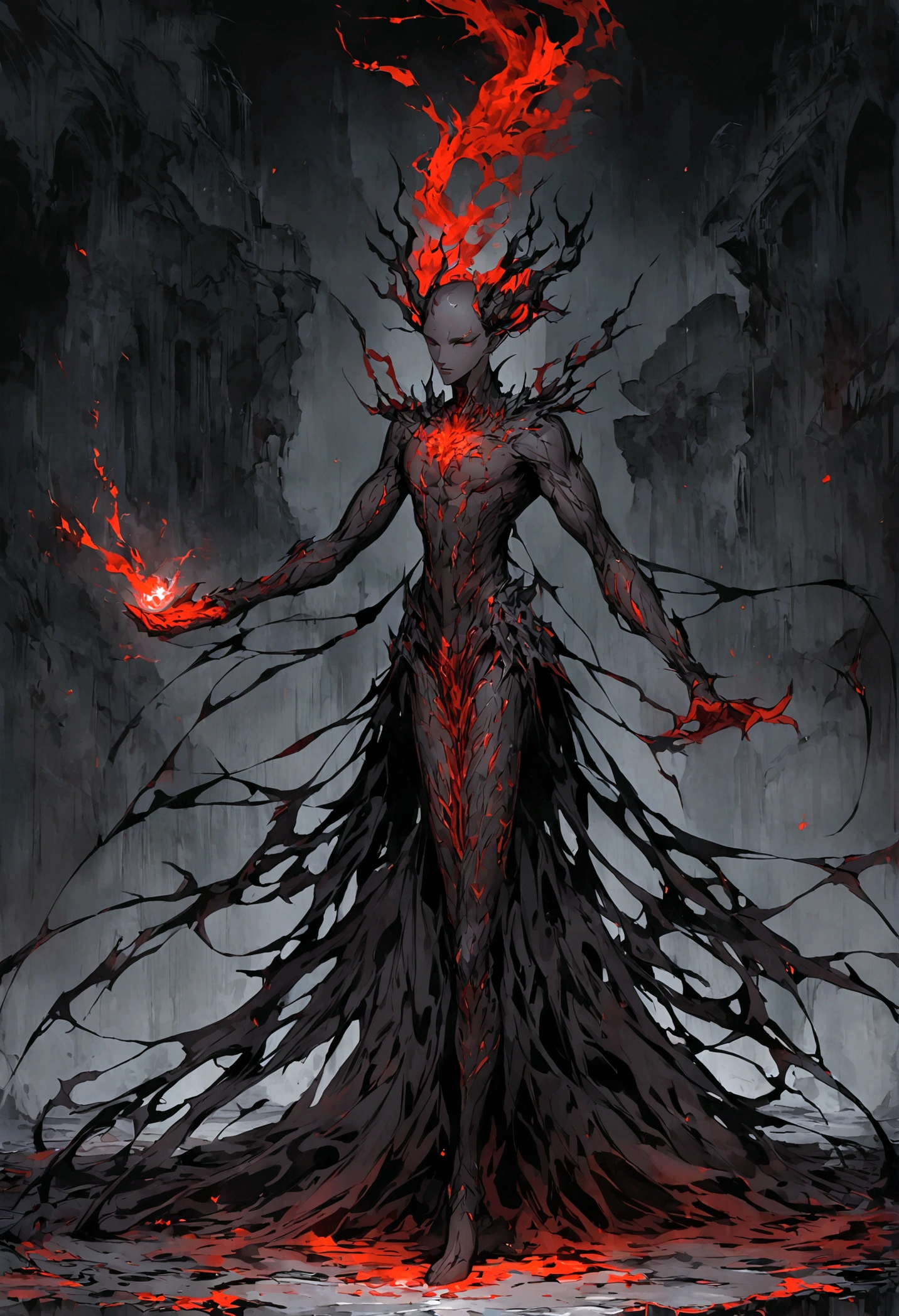 masterpiece, best quality, high quality,(a dark shapeless creature with a dark red glow and red eyes and surrounded by darkness:1.2), (darkness:1.2), abstraction, abyssopelagic, award winning photography, Depth of Field, HDR, extremely detailed, trending on artstation, trending on CGsociety, Intricate, High Detail,