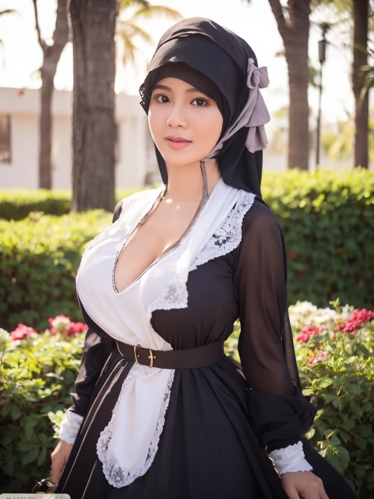 50 years Old, Hijab Indonesian mature woman, Big Tits : 66.9, Gamis, Breast out from her clothes : 1.9, at doctor office, Dark light, at Nighttime