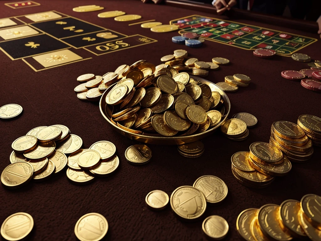 Gold coins falling from the sky,rupee,Large Casino Casino,Lots of gold coins,Award,poster,masterpiece