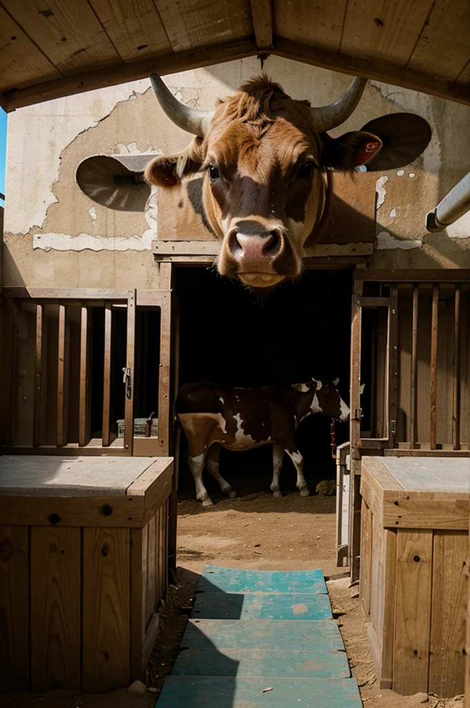 Animation of children learning about cows in a cow rearing area