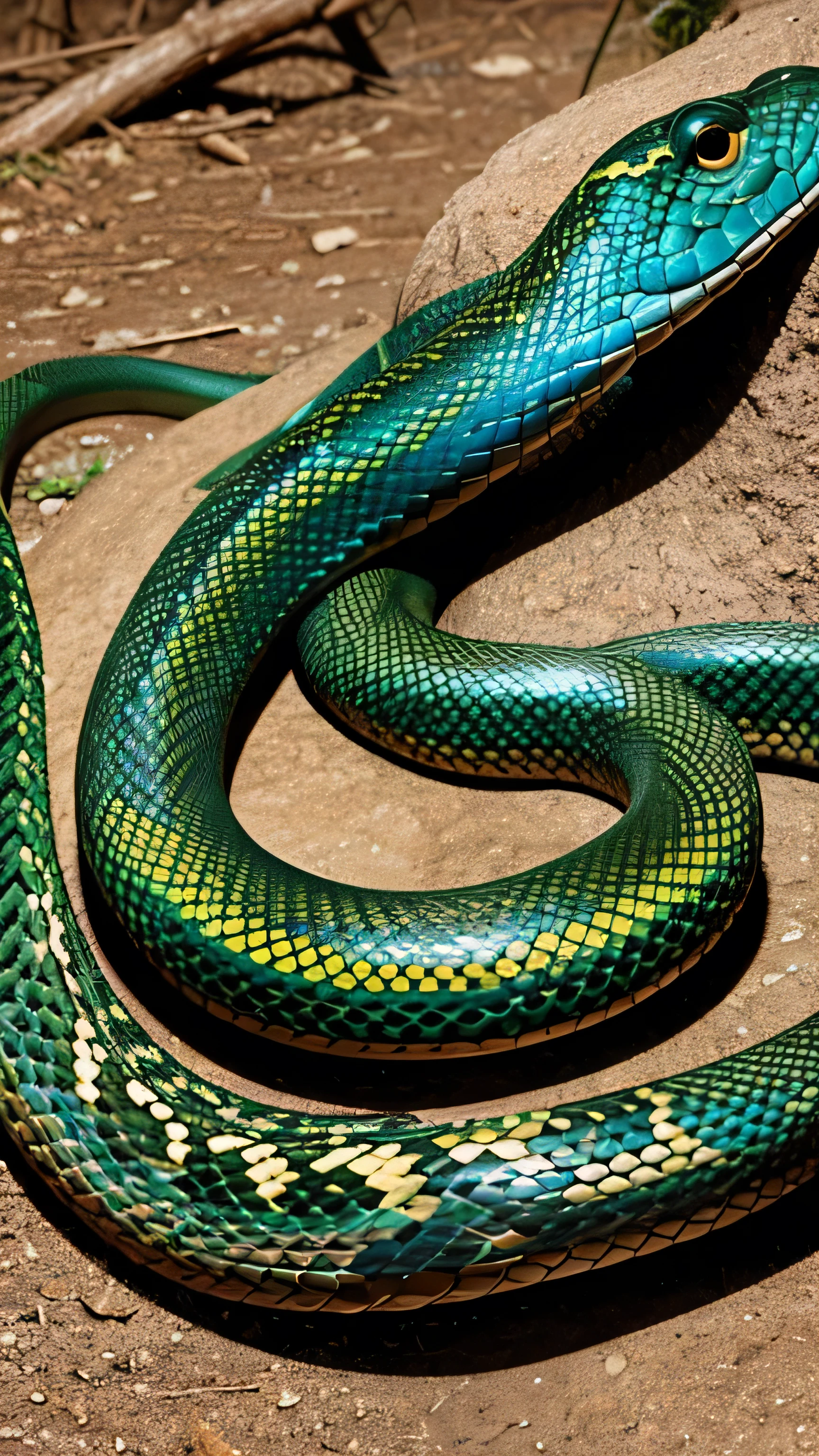 Images demonstrating the rapid color-changing ability of certain snakes, showcasing their mysterious camouflage skills