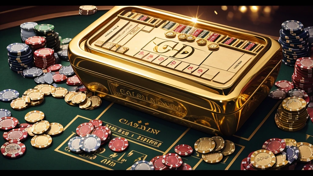 There is a suitcase full of coins and cards on the table, Loot Boxes, Treasure Box, There are many gold coins, poker, Game image, Treasure Boxs, casino, Game Background, Treasure background, Gold and treasure, Background Image,