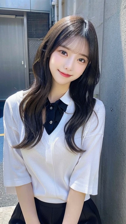 （Cute clothes）、Random pose、(highest quality,masterpiece:1.3,超A high resolution,),(Ultra-detailed,Caustics),(Photorealistic:1.4,RAW shooting,)Ultra-Realistic Capture,Very detailed,High resolution 16K human skin closeup、 The skin texture is natural、、The skin looks healthy、The color is also uniform.、 Use natural light and color,1 girl,Japanese,19 years old,cute,Black-haired,Mid-length hair,,smile,,(Depth of written boundary、chromatic aberration、、Wide range of lighting、Natural Shading、)、