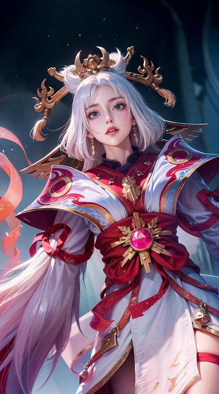 a close up of a woman wearing a red hood like a ruby ​​wearing a patch over one eye, shadowbringers cinematic, 4 k detail fantasy, a beautiful fantasy empress, game cg, xianxia fantasy, xianxia hero, 2. 5 d cgi anime fantasy artwork, cinematic goddess close shot, ruan jia and artgerm, wow 4 k detail fantasy, hyperdetailed fantasy character