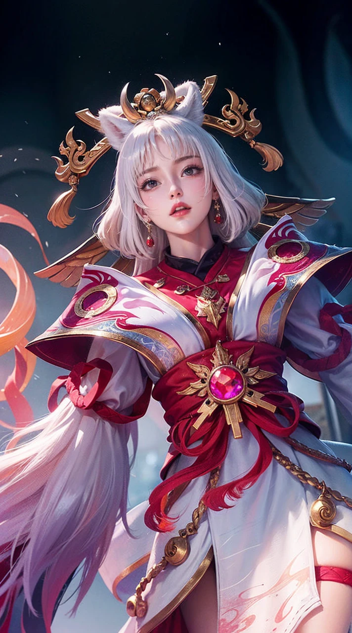 a close up of a woman wearing a red hood like a ruby wearing a patch over one eye, shadowbringers cinematic, 4 k detail fantasy, a beautiful fantasy empress, game cg, xianxia fantasy, xianxia hero, 2. 5 d cgi anime fantasy artwork, cinematic goddess close shot, ruan jia and artgerm, wow 4 k detail fantasy, hyperdetailed fantasy character