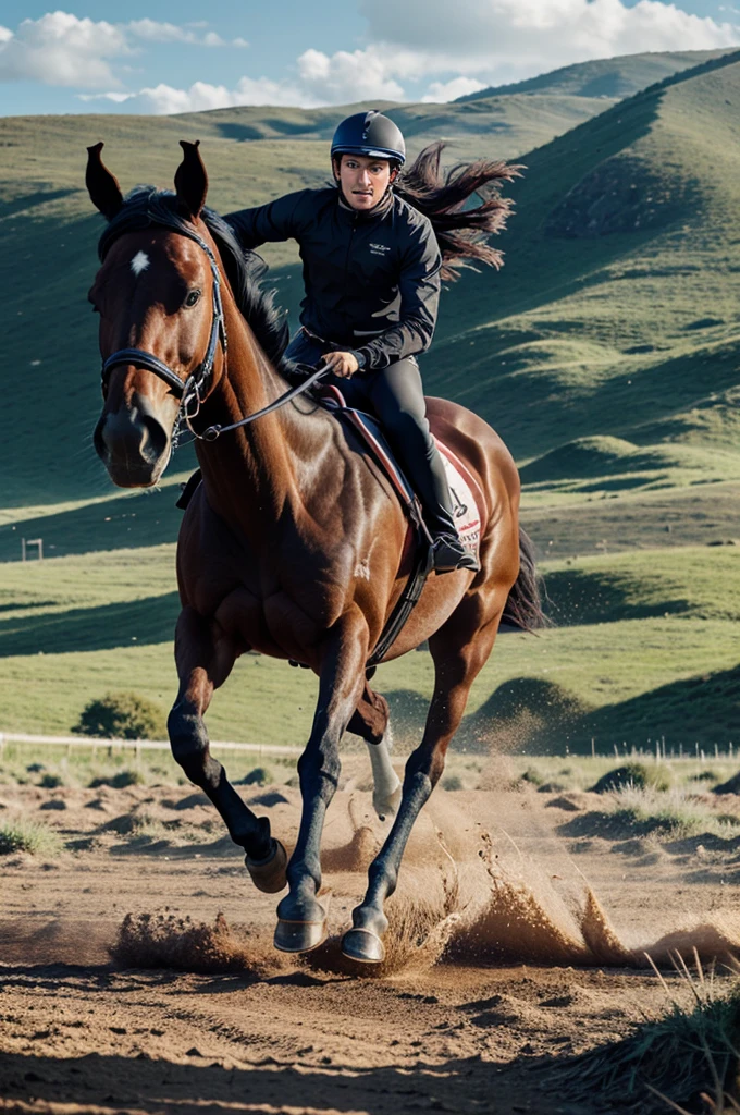 Generate a horse running in wild