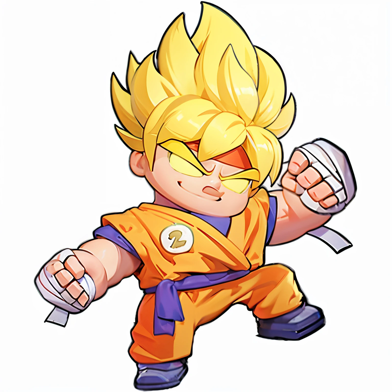 Red Cliff, cartoon, ..3D, Lovely, Blonde Q version of Goku，Q version style、 Cartoon character close-up 2D rendering、Brushstrokes、Goku punches，标清娃娃高品质的role conception, role conception的艺术, artstation for kids art, 高度详细的role conception, Cartoon Concept Art, role conception, Professional character design,  role conception的概念艺术, Colorful conceptual art design illustrations, Character Concept Art, 风格化的role conception, [ role conception