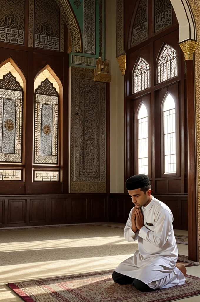 I want a Muslim boy in mosque do pray
