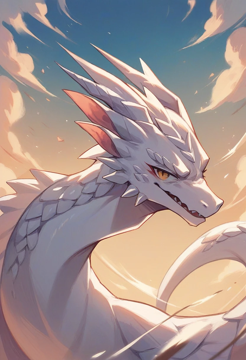 masterpiece, Highest quality, Highest quality, Ultra-high resolution, Detailed Background(Very beautiful face and eyes), Perfect Anatomy(kemono),( Fluffy wingless white dragon,Black nails:1.3,),forest,(Sticking out tongue:1.3,saliva:1.3,),solo,Gaze,smile,