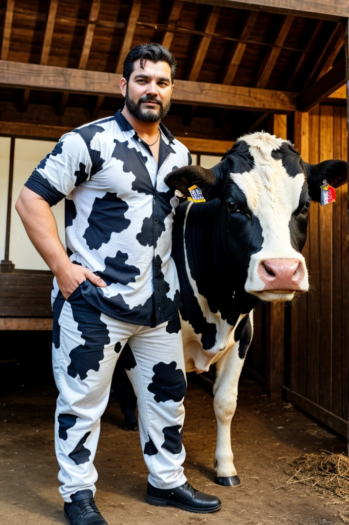 A man with biggest cow