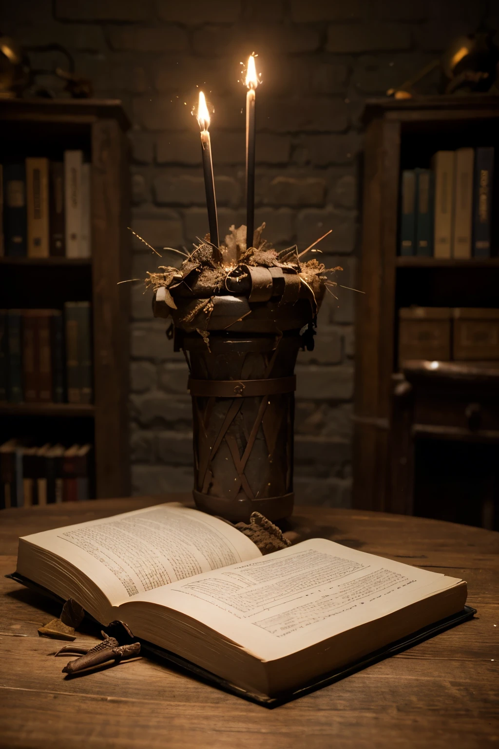 For the second image, you could add elements from the Harry Potter universe, such as Hogwarts castle, a wand, a sorting hat, or other iconic items. You could overlay these elements onto the open book, perhaps with some magical effects like sparks or glowing lights.