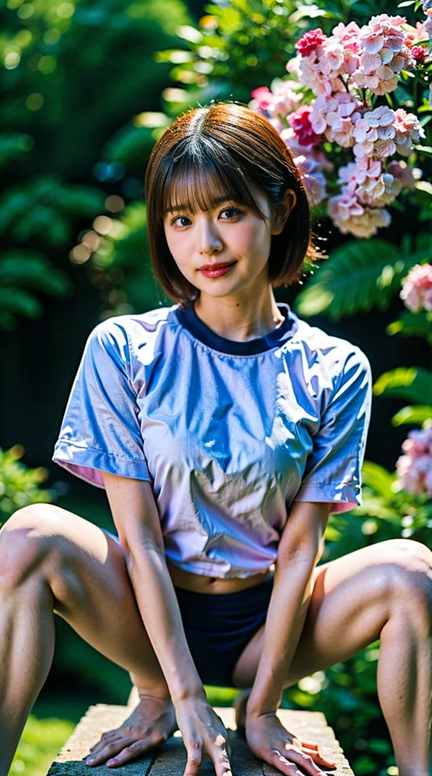 (masterpiece:1.4), (best quality:1.4),(photo realistic:1.4),Japanese,(solo),20 years old,short hair,cute girl,cute smile,
(skinny body),wet hair,[wet body],
skinny legs,((pussy)),((spread legs:1.1)),(public hair),lying, on back, legs up,
(realistic:1.2),detailed face,in garden,((rain)),hydrangea,(blur background:1.1),(bokeh), 