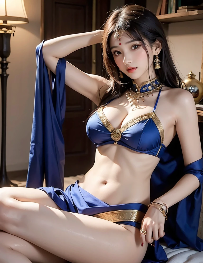 Une femme en sari posant pour une photo, Indian, traditional beauty, Indien, beautiful girl, Ornate Cosplay, en tailleur, Super mannequin indien, Belle jeune fille, femme magnifique, Asie du Sud-Est avec Long, Indien provocateur, magnifique belle femme, Tenue complexe, Hindu aesthetics, belle fille asiatique, Extremely detailed shot of the girl, jaw dropping beauty, Big breasts deep neckline sexy navel