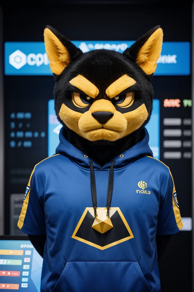 create a crypto logo mascot with the concept of someone who is annoyed or angry with the crypto market