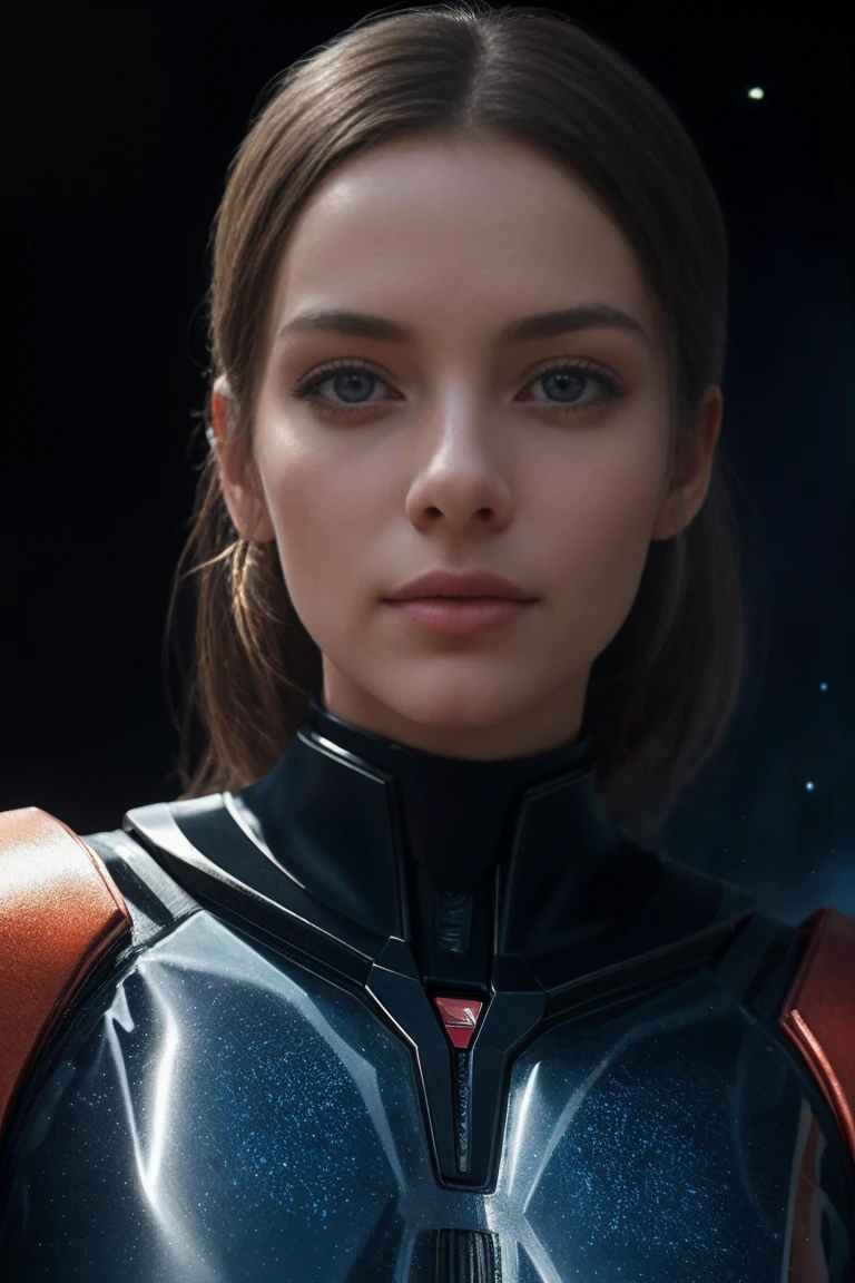 (highest quality,4K,8K,High resolution,masterpiece:1.2),super detailed,(realistic,photorealistic,photo-realistic:1.37),Science fiction,portrait,futuristic style,Bright colors,sharp focus,incandescent lamp,astral background,twinkling stars,beautiful,artistically expressed,high tech,extraterrestrial beautiful,soft lighting,Sparkling details,Cosmic color scheme,mysterious beauty,floating elements,celestial atmosphere,interstellar beauty,Nanofiber fabric costume,magical look,surreal atmosphere,perfect symmetry,seductive pose,grand perspective