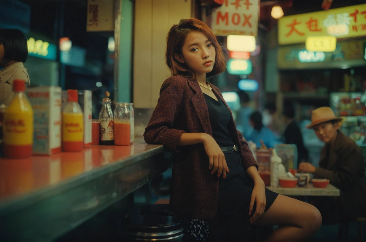 a portrait of MagMix Girl, analog film photo, Kodachrome.