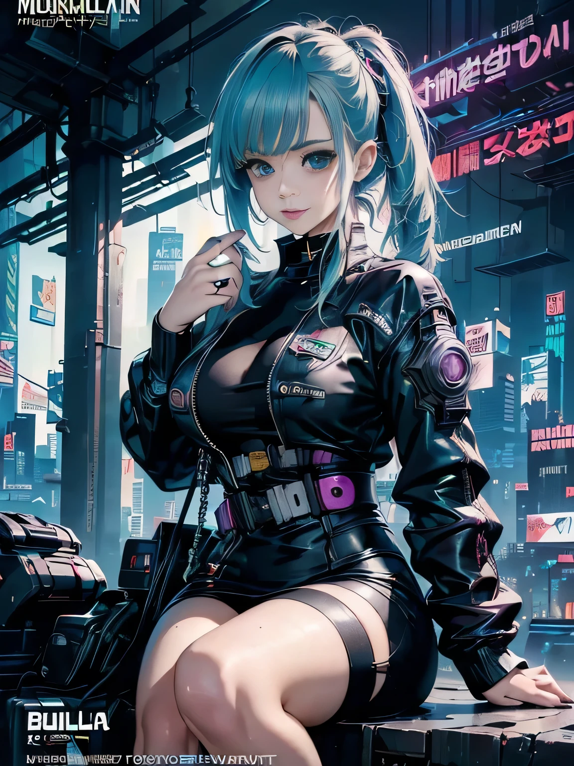a female Nsfw cyborg,erotic posing,doujin,hentai,kawaii,stylish,pussy,busty, pubic hair,glamour,blue color tone,psychedelic costume,armored,A Cyberpunk dystopian girl,fantasic dystopia,dystopian scape,bladerunner,ghost in the shell,photorealistic,psychedelic colourful tone,posing,armed,guns,weapons,masterpiece,ultimate detailed,8k,detailed background
