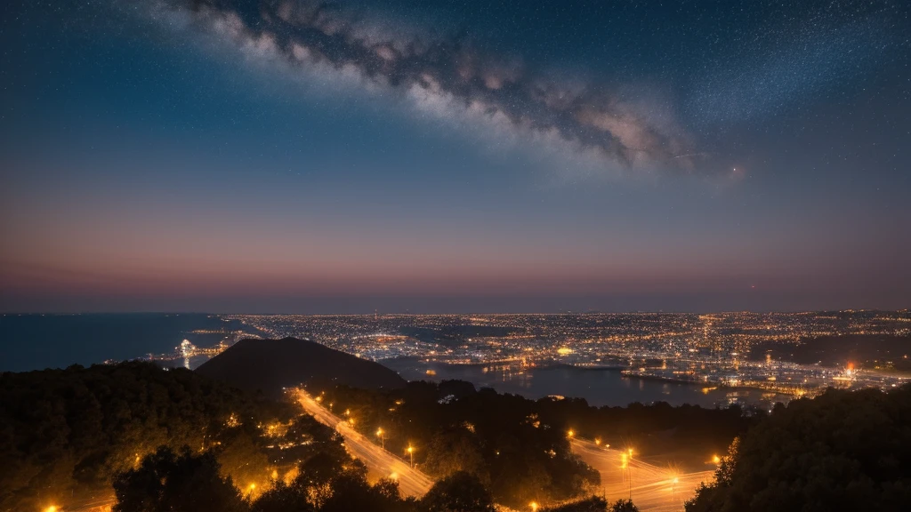 night，Beautiful view，Sky，4K