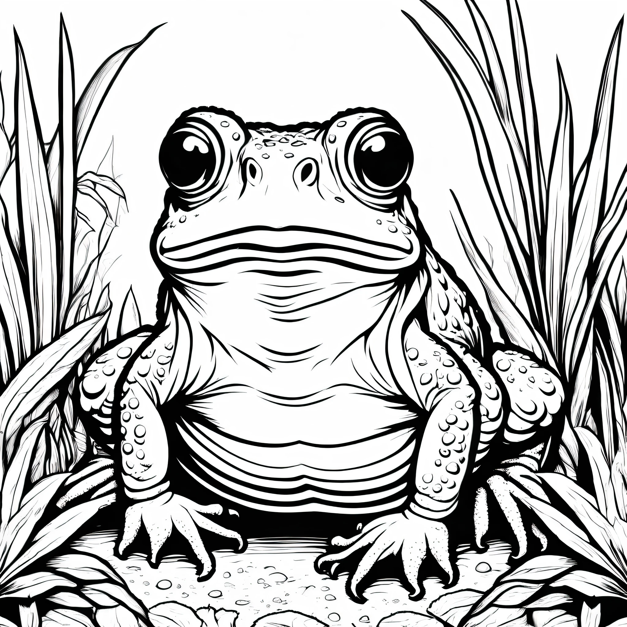 A cute Cane Toad, cartoon, ,Coloring Book, ColoringBookAF,