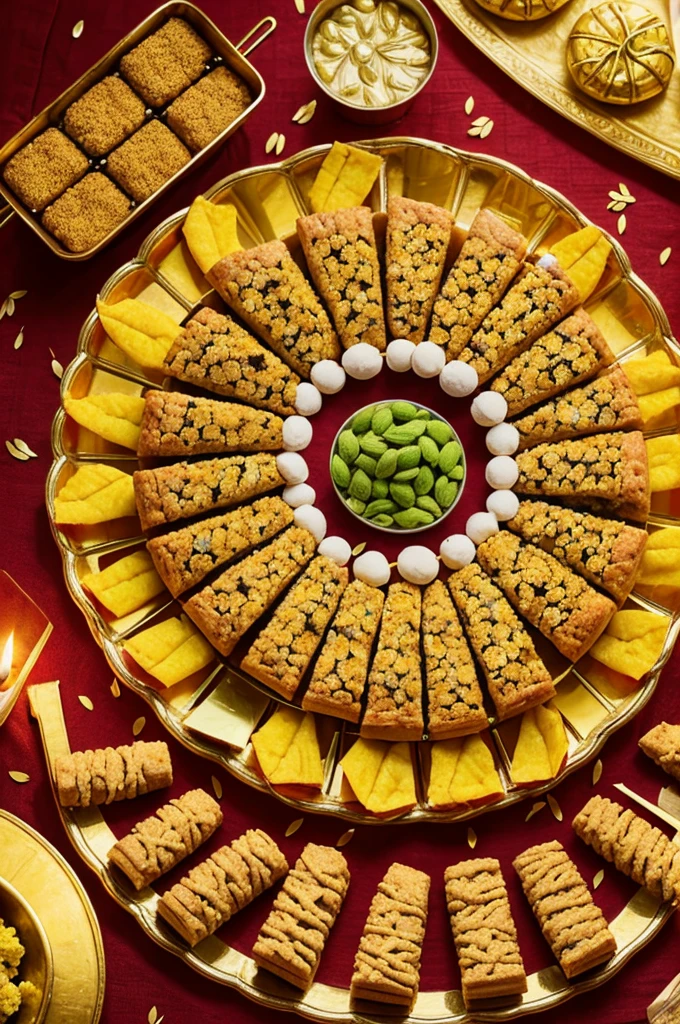 People celebrating Raja sankranti with joy sweets and pastries 