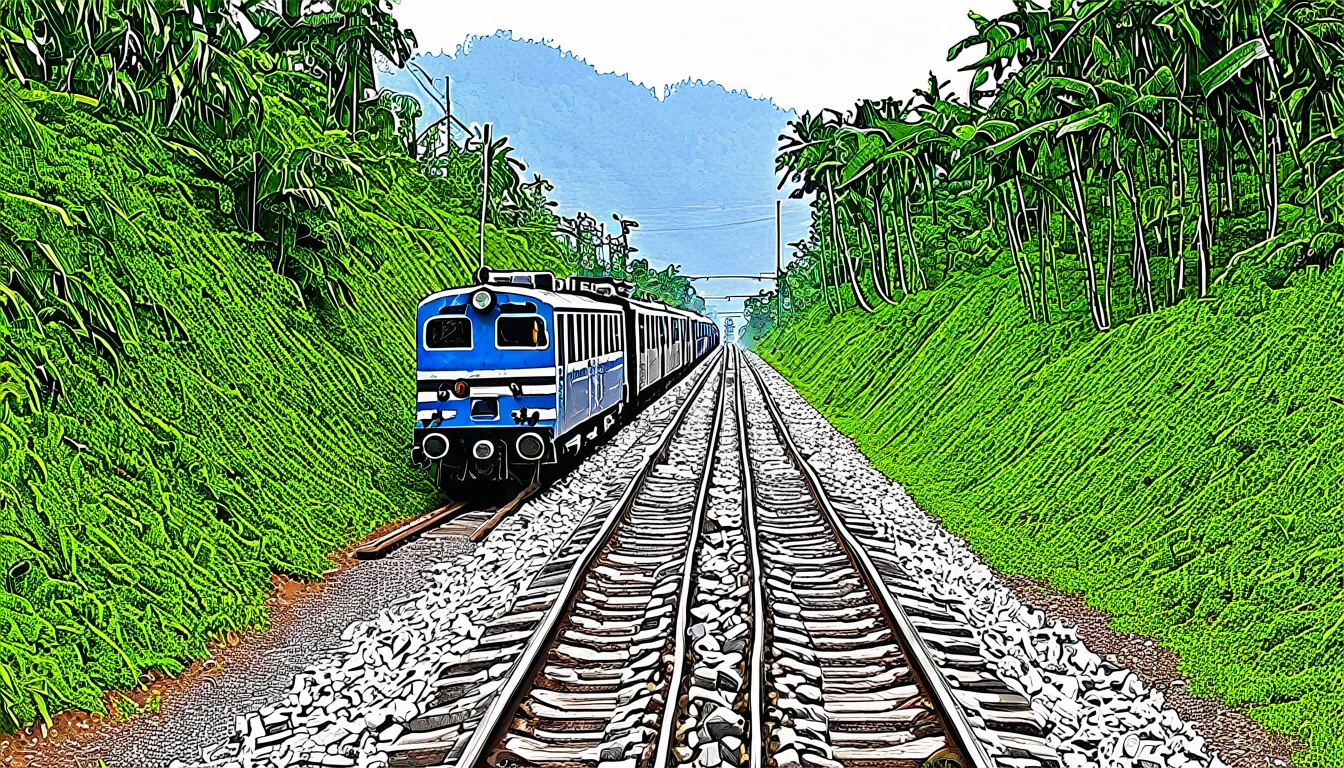 train, realistic, situation in indonesia, one railroad