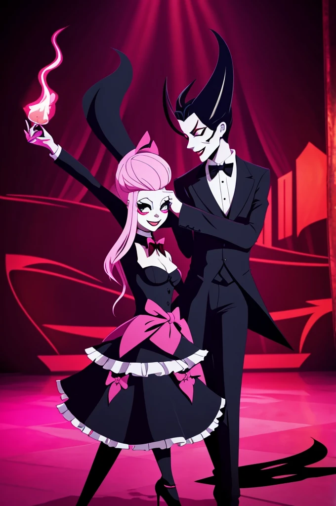 Lucifer y Lilith de hazbin hotel bailando Sway