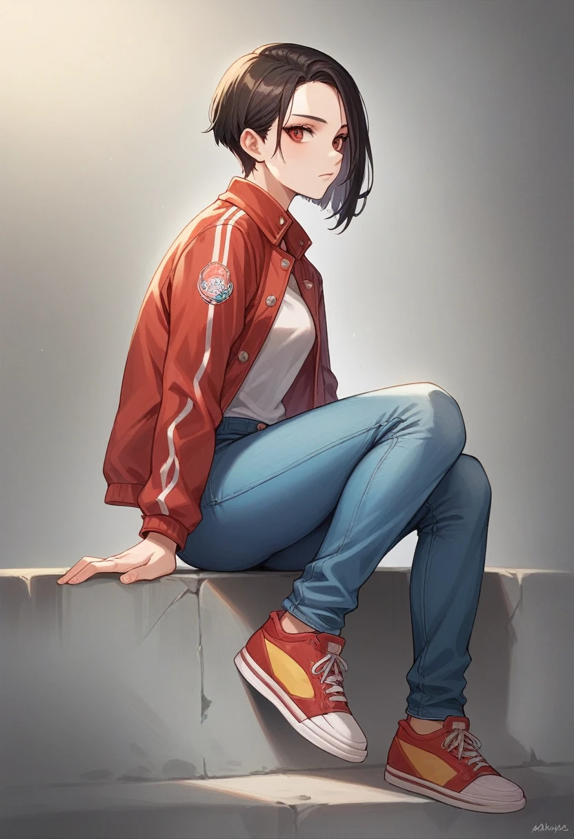 Create a 3D illustration of an animated character sitting casually on top of a social media logo "FACEBOOK". The character must wear casual modern clothing such as jeans jacket and sneakers shoes. The background of the image is a social media profile page with a user name "Gulam Murtaza " and a profile picture that match.