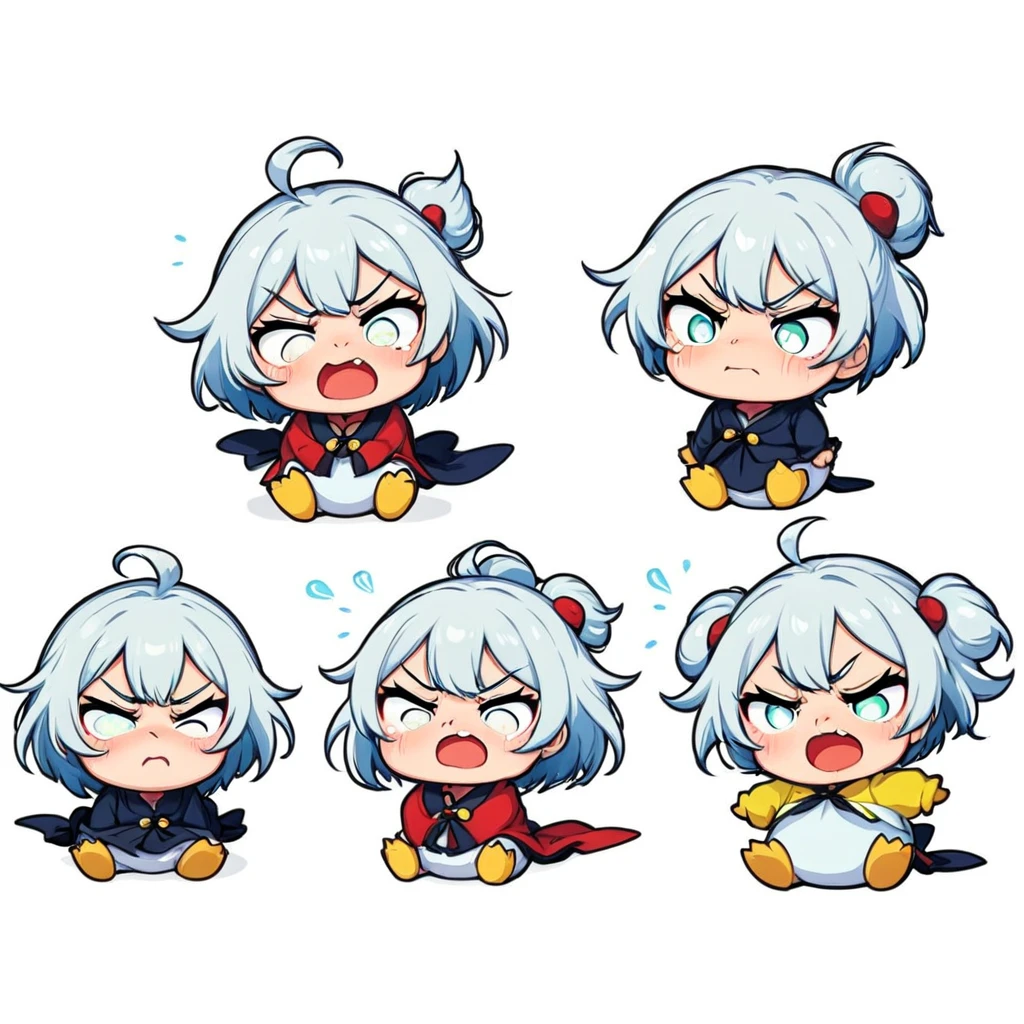 A lovely , screenshot, mori kei,
duckcore plush doll art, exaggerated poses, happy, angry, sad, cry, cute, expecting, laughing,
disappointed, exaggerated movements, various expressions and movements, sticker art design, white background, style cute