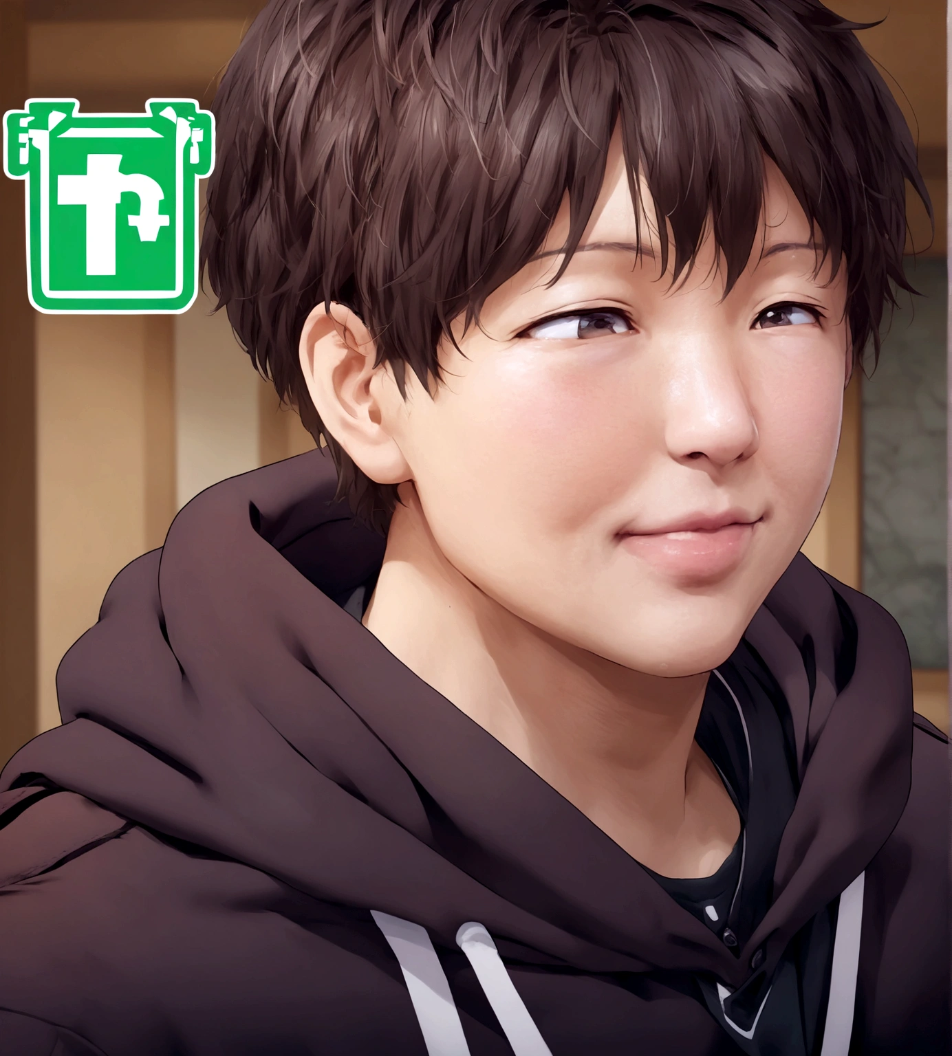 Change the photo in the image prompt to an anime-style illustration